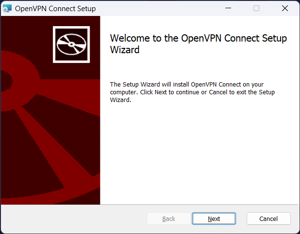 OpenVPN Connect for Windows wizard